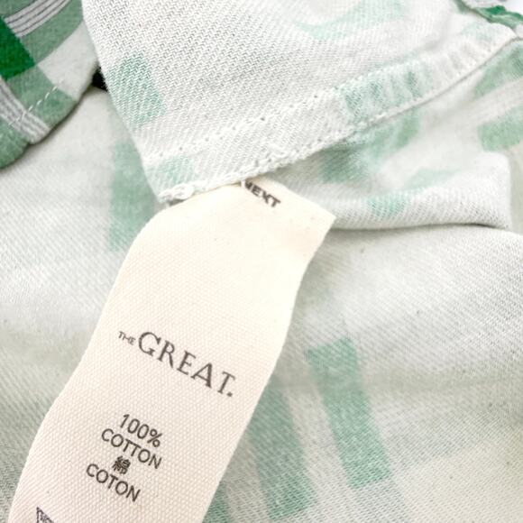THE GREAT. The Harbor Shirt in Bright Green Pioneer Plaid 0|XS - Picture 9 of 13
